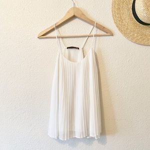 ZARA pleated white top.